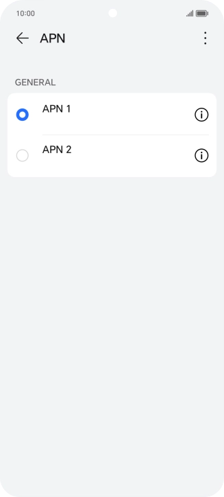 Pulsa en el campo junto a la conexión de datos para activarla.
