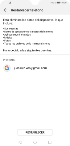 Pulsa RESTABLECER.