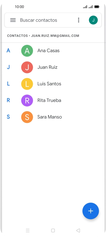 Pulsa el icono de nuevo contacto.