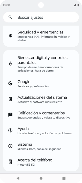 Pulsa Sistema.