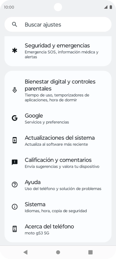 Pulsa Sistema.