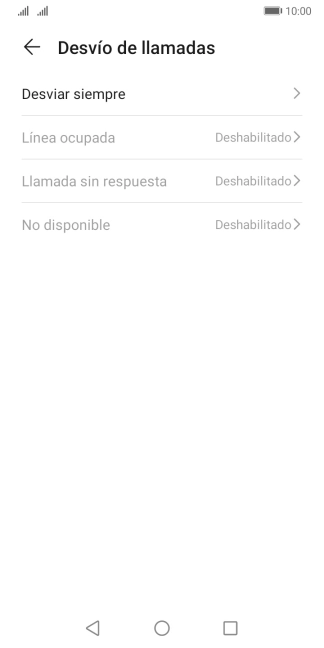 Pulsa el tipo de desvío deseado.