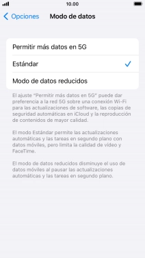 Pulsa el ajuste deseado.