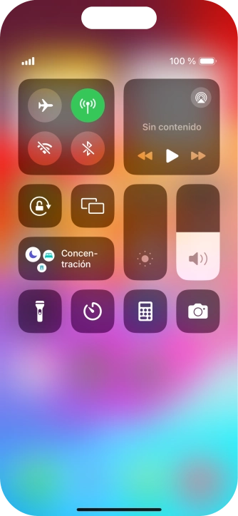 Pulsa el icono de modo de avión para activar o desactivar la función.