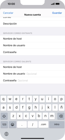 Pulsa Guardar. Ahora se ha configurado tu cuenta de correo electrónico. Si deseas seleccionar más ajustes del servidor de correo de entrada o de salida, continúa con los pasos siguientes.