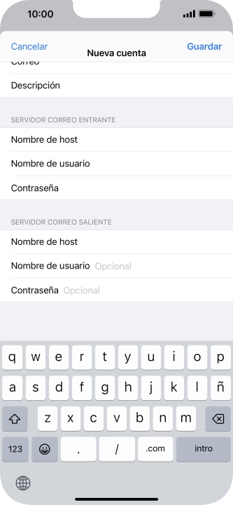 Pulsa Guardar. Ahora se ha configurado tu cuenta de correo electrónico. Si deseas seleccionar más ajustes del servidor de correo de entrada o de salida, continúa con los pasos siguientes.