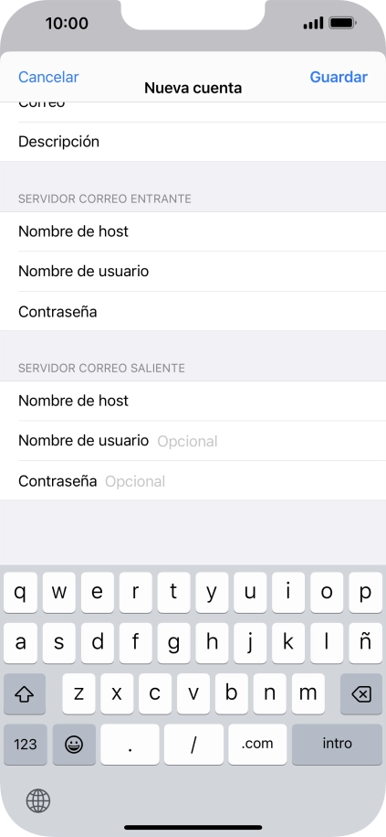 Pulsa Guardar. Ahora se ha configurado tu cuenta de correo electrónico. Si deseas seleccionar más ajustes del servidor de correo de entrada o de salida, continúa con los pasos siguientes.