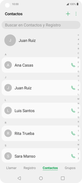 Pulsa el contacto deseado.