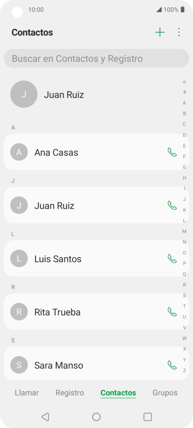Pulsa el contacto deseado.