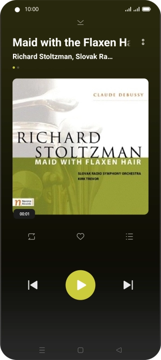 Pulsa la flecha hacia la derecha para ir al archivo de música siguiente.