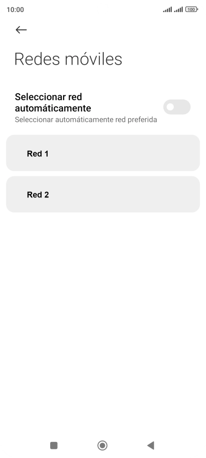 Pulsa la red deseada.