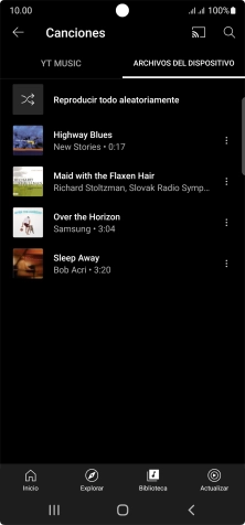 Pulsa el archivo de música deseado.