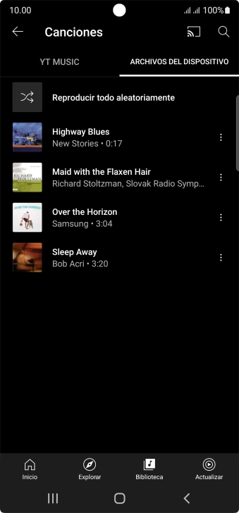 Pulsa el archivo de música deseado.