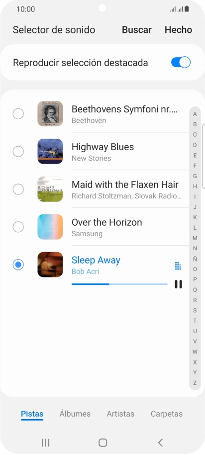 Al encontrar un timbre de llamada de tu gusto, pulsa Hecho.