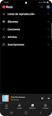 Pulsa una categoría y desplázate al archivo de música deseado.