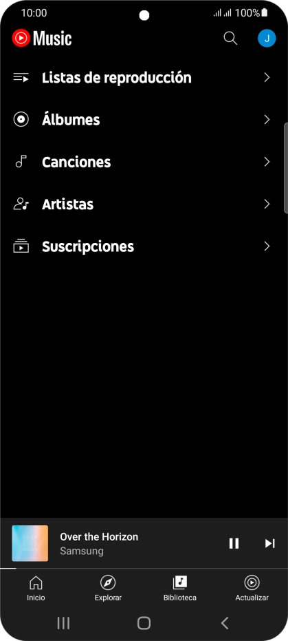 Pulsa una categoría y desplázate al archivo de música deseado.