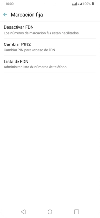 Pulsa Desactivar FDN.