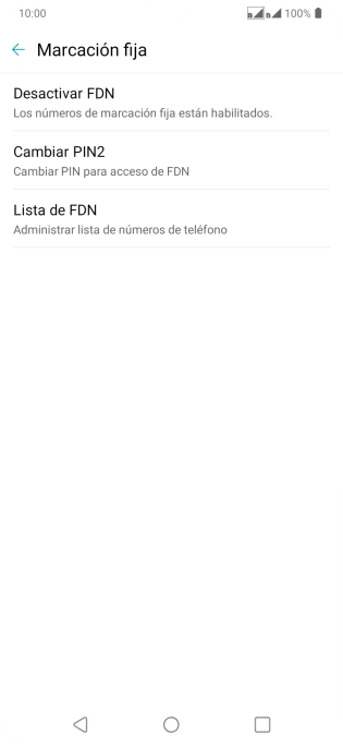 Pulsa Desactivar FDN.