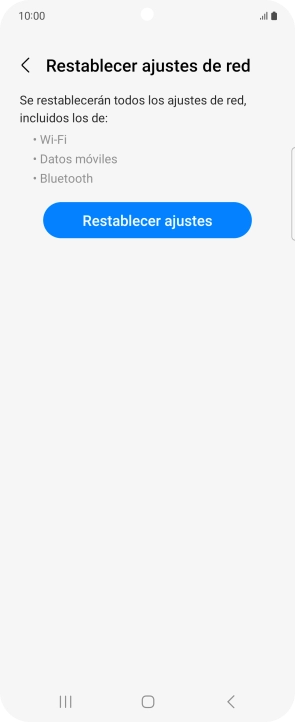Pulsa Restablecer ajustes.