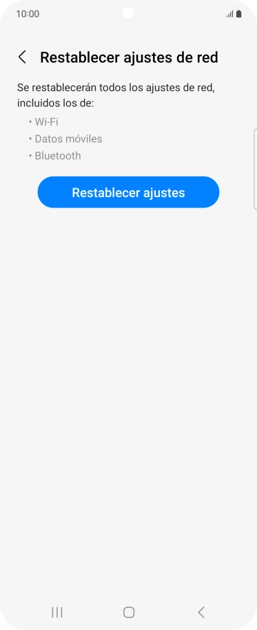 Pulsa Restablecer ajustes.