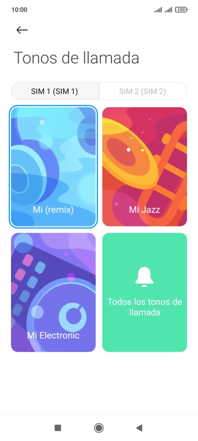 Pulsa la tarjeta SIM deseada.