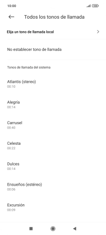 Pulsa Elija un tono de llamada local.