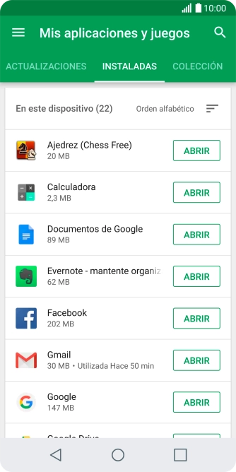 Pulsa la app deseada.