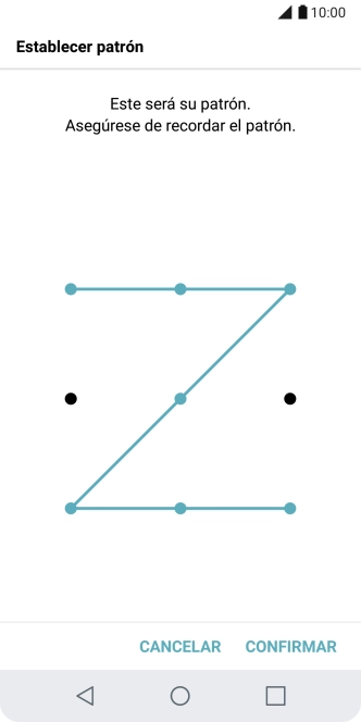 Vuelve a introducir el código de seguridad seleccionado y pulsa CONFIRMAR.