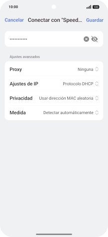 Introduce la contraseña de la red wifi y pulsa Guardar.