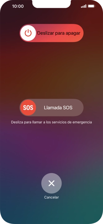Pulsa el icono de apagar y arrástralo hacia la derecha.