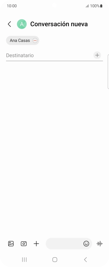 Pulsa en el campo de escritura  y escribe el texto del mensaje corto.