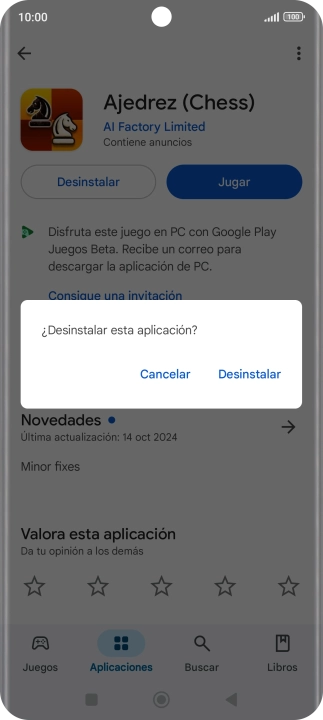 Pulsa Desinstalar.