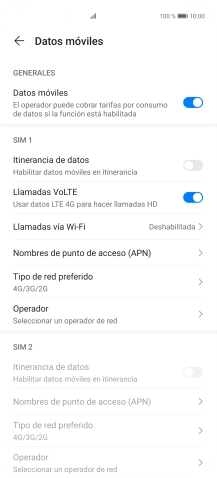 Pulsa Tipo de red preferido.