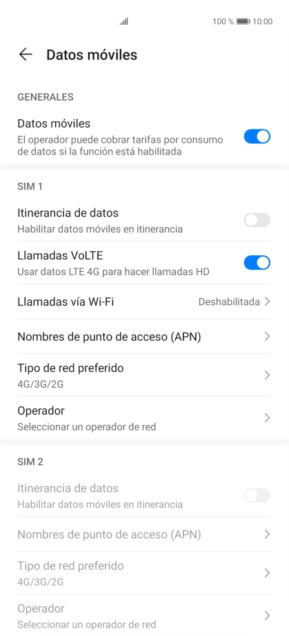 Pulsa Tipo de red preferido.