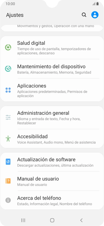 Pulsa Actualización de software.