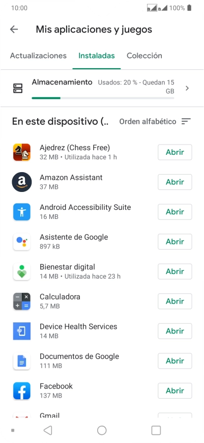 Pulsa la app deseada.