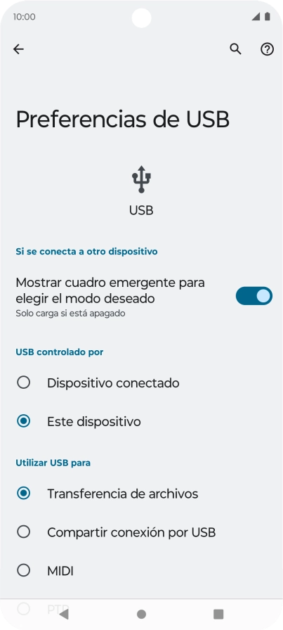 Pulsa Transferencia de archivos.