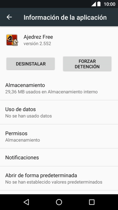 Pulsa Almacenamiento.