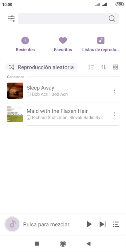 Pulsa el archivo de música deseado.