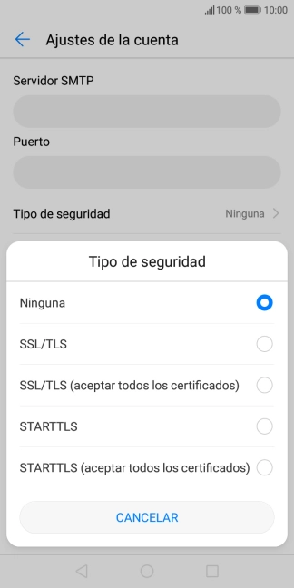 Pulsa Ninguna para desactivar la función.