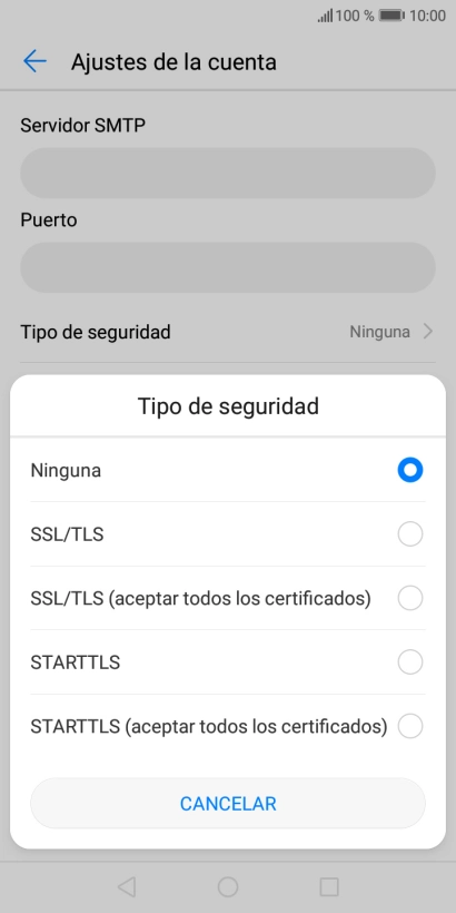 Pulsa Ninguna para desactivar la función.