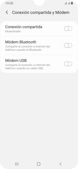 Pulsa Conexión compartida.