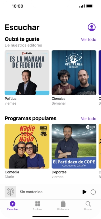 Desliza el dedo hacia arriba desde la parte inferior de la pantalla para terminar y volver a la pantalla de inicio.