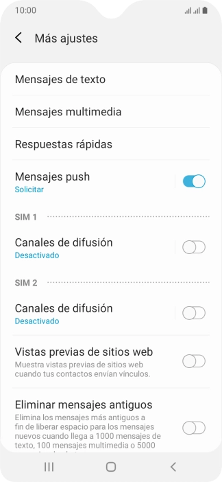 Pulsa Mensajes de texto.