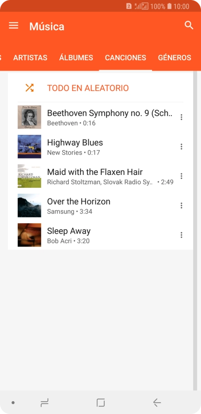 Pulsa el archivo de música deseado.