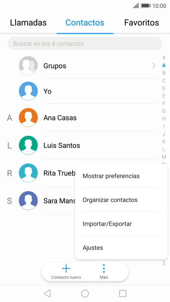 Pulsa Importar/Exportar.
