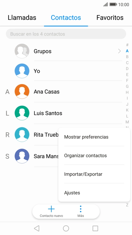 Pulsa Importar/Exportar.
