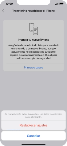 Pulsa Restablecer ajustes.