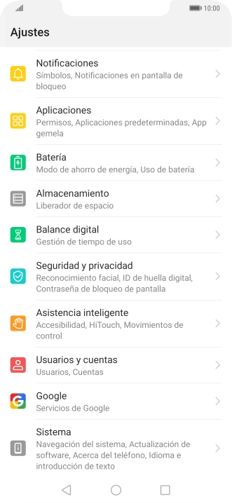 Pulsa Usuarios y cuentas.
