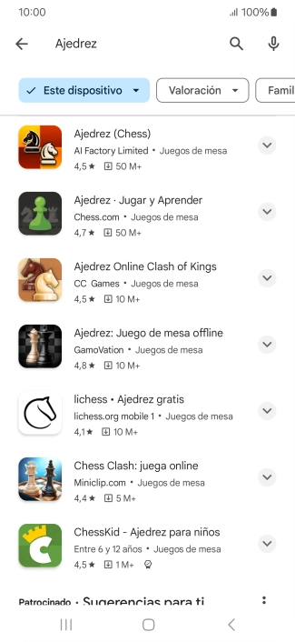 Pulsa la app deseada.